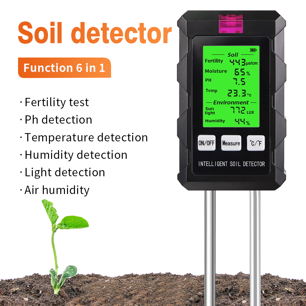 Ph Meter Digital Water Tester - 6 in 1 Digital Soil Tester