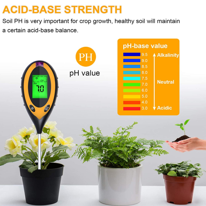 4 in 1 PH Light Temp Moisture  - đánh giá và giá Ph Meter Digital Water Tester