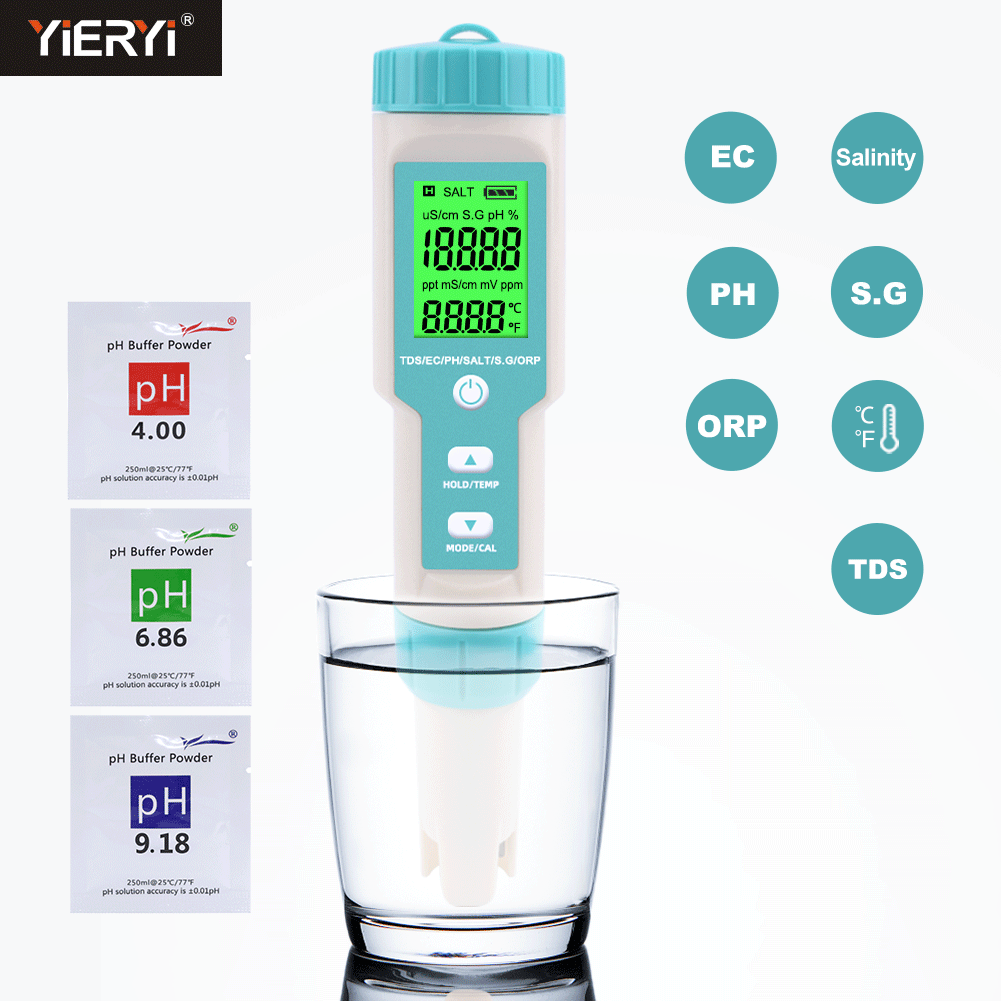 Mới 7 Trong 1 PH/TDS/EC/ORP/Độ - đánh giá và giá Ph Meter Digital Water Tester